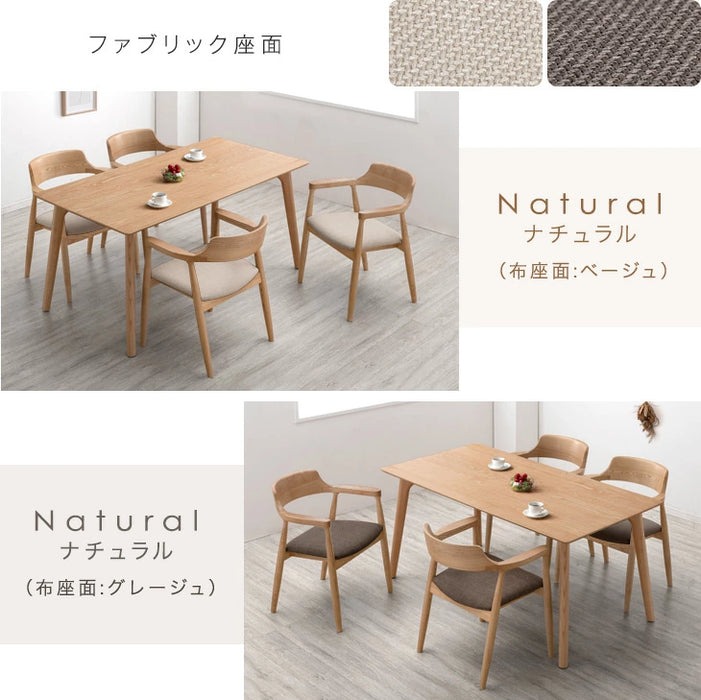 幅150］ALL天然木アッシュ ダイニングセット 5点セット 4人掛け 肘付き