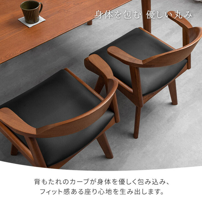 お掃除ロボット対応 回転ダイニングチェア 完成品 アッシュ 無垢材 ハンギング ダイニングチェア〔80500037〕