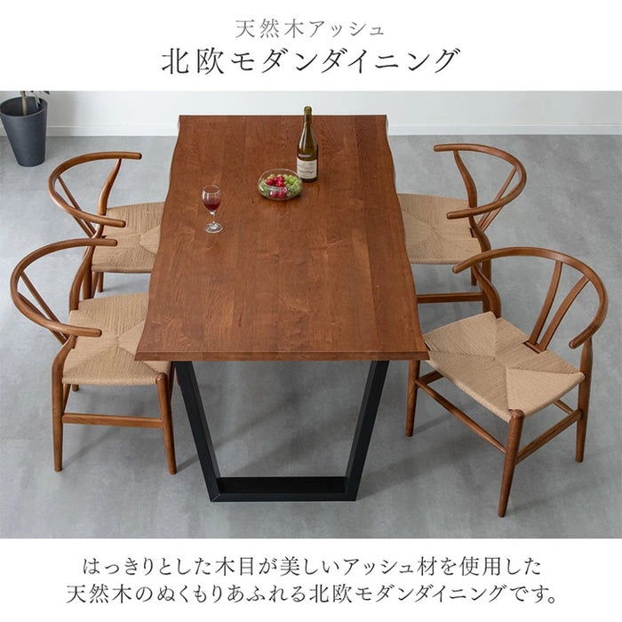 ［幅160］ダイニングテーブルセット 5点セット 4人掛け 天然木 長方形 ダイニングテーブル 北欧 木製【玄関渡し】【超大型商品】〔80500046〕
