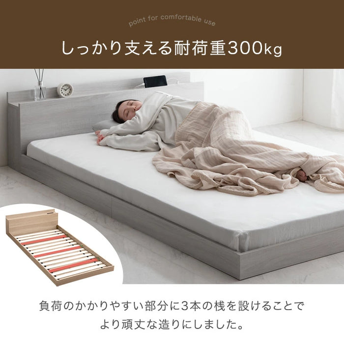 タンスのゲン アッシュグレー シングル ベッドフレーム USB付き 【公式 タンスのゲン アッシュグレー シングル ベッドフレーム USB付き 【公式