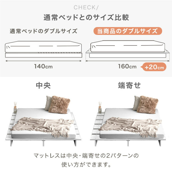 【新発売記念プライス】［セミシングル］ステージベッド 単品 ベッドフレーム 木目 ロータイプ すのこ おしゃれ ベッド下収納〔81200051〕