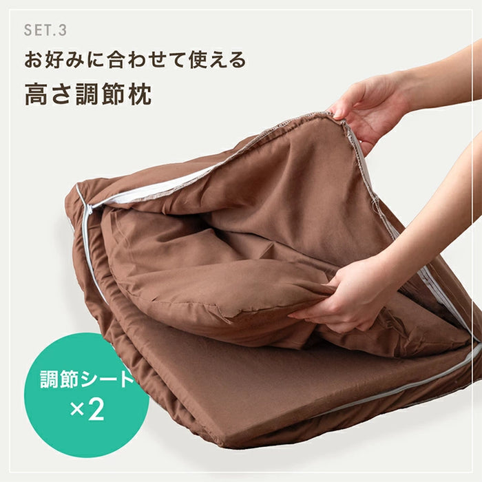 [シングル] ポケットコイルマットレス 布団セット 7点 洗える 収納ケース カバー付き 防菌 防臭〔81900052〕