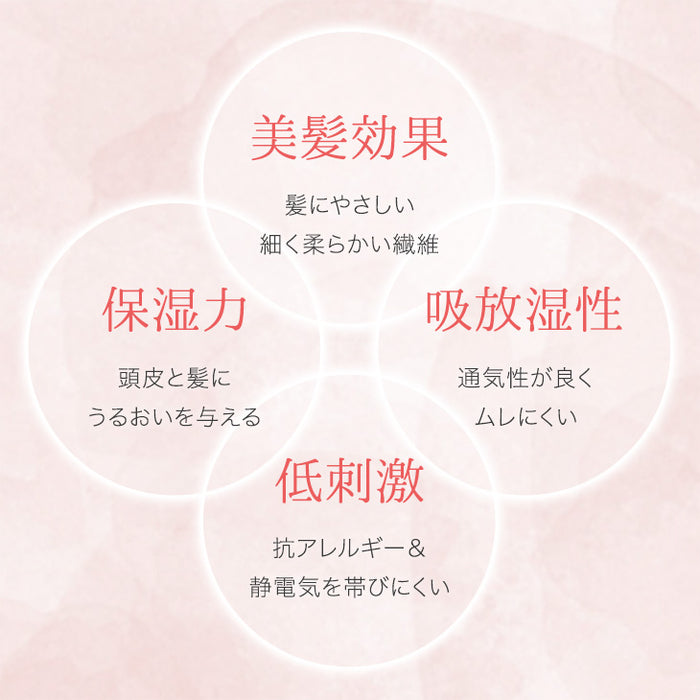シルク100％ ナイトキャップ ヒアルロン酸配合 うるサラ美髪 ゴム紐 就寝用 保湿〔81900126〕