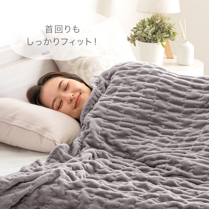 [セミダブル] くしゅぽかケット 発熱コットン ブランケット 洗える 毛布 発熱 救出 ひざ掛け 軽量 掛け布団 掛布団〔81900142〕