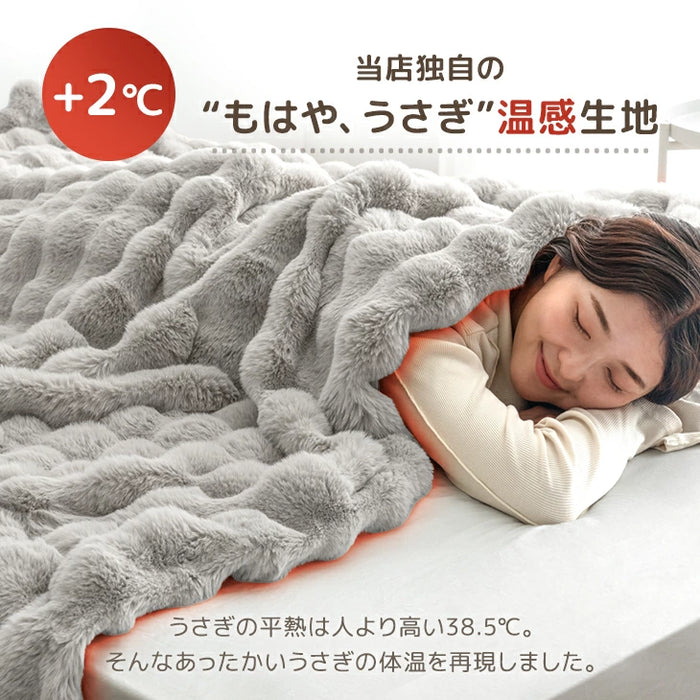 【リニューアル記念プライス】［セミダブル］もはや、うさぎ。 あったか 2枚合わせ 毛布 洗える 160×200㎝ エアロゲル ブランケット 二枚合わせ 暖かい〔81900202〕