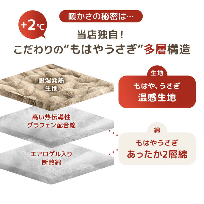 【新発売記念プライス】［セミダブル］もはや、うさぎ。 敷パッド一体型 ボックスシーツ 洗える 暖かい 一体型ボックスシーツ 敷きパッド  冬用〔81900206〕