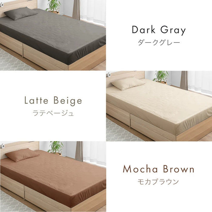 【新発売記念プライス】［シングル］洗いざらし ボックスシーツ ピーチスキン 水洗い加工 マットレスカバー マットレス用 シーツ 抗菌 防臭 防ダニ 洗える〔81900229〕