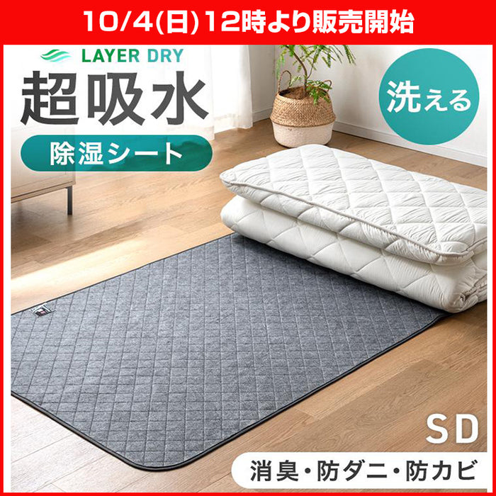 ★12時～販売開始★【アウトレット半額!! 撮影品】［セミダブル 1枚］除湿シート 洗える 防ダニ 防カビ 消臭 吸水 除湿マット 湿気対策〔8190025401out・out3139〕