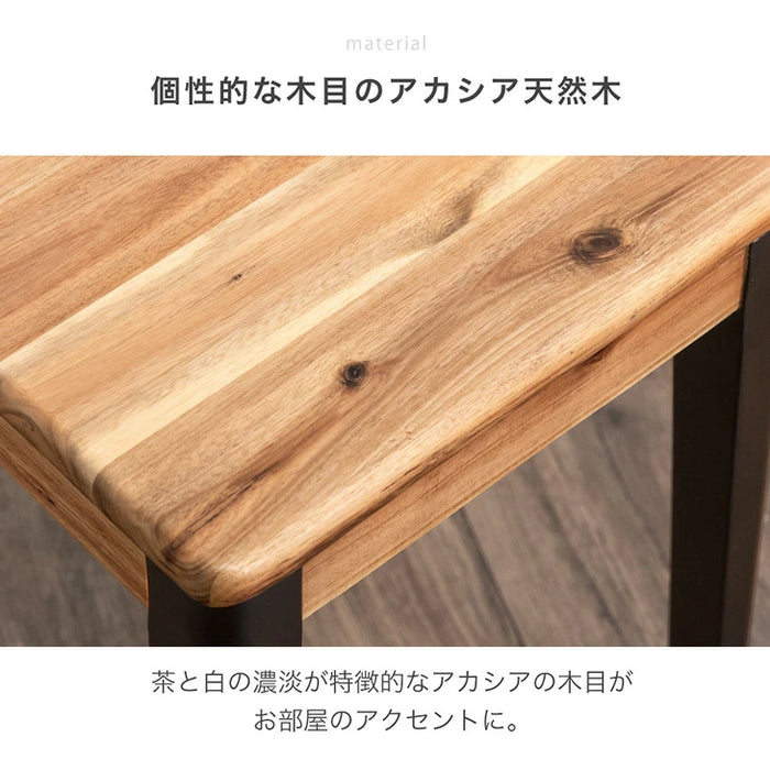 選べる座面 円形 / 四角形 アカシア スツール 4脚セット 完成品 スタッキング 天然木 北欧 カフェ ダイニング〔99900388〕