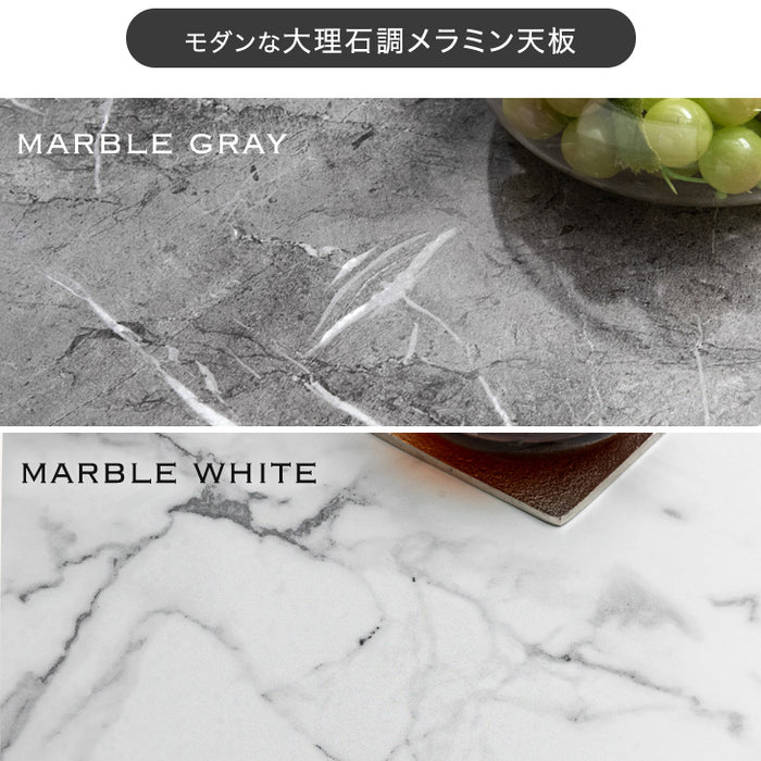 ［幅60 90］2人掛け バタフライ ダイニングテーブル 単品 伸長式 折り畳み 大理石調〔82100020〕