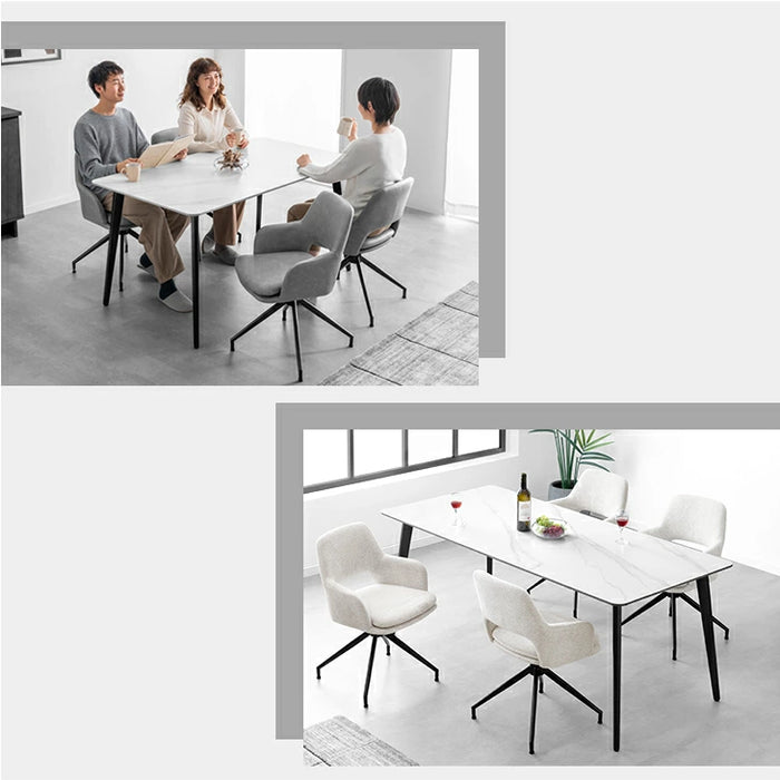 【新発売記念プライス】［1脚］回転式 ダイニングチェア 肘付き 回転チェア ファブリック レザー調〔83200103〕