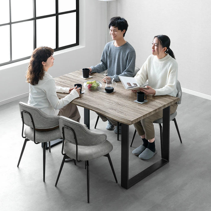 【新発売記念プライス】［4脚セット］お掃除ロボ対応 回転式 ダイニングチェア 肘付き ハンギングチェア ファブリック レザー調〔99901119〕