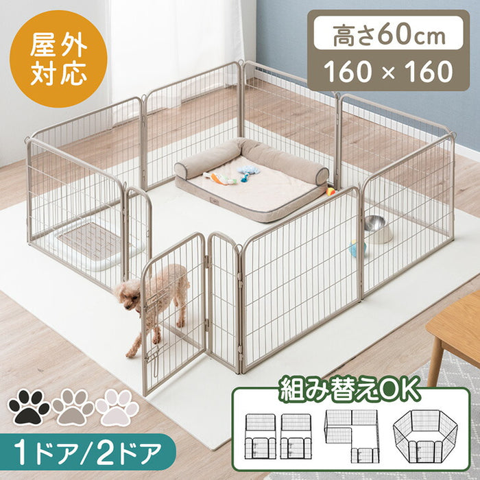 1ドア・高さ60cm］バリアフリー ペットサークル ハイタイプ スチール 