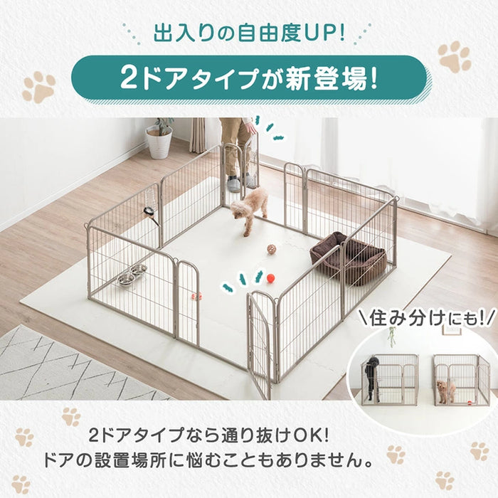 ［1ドア・高さ60cm］バリアフリー ペットサークル ハイタイプ スチール 高さ サークル ペットケージ〔83900000〕