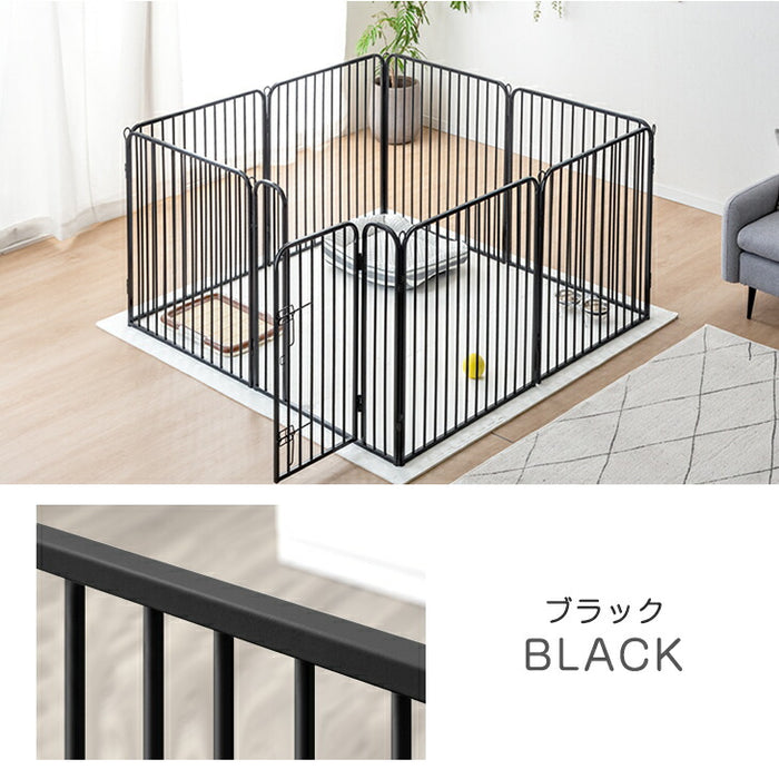 ［高さ80cm 2ドア］ペットサークル ハイタイプ 屋内外兼用 組み替えOK ワイド サークル ケージ ペットケージ 犬用〔83900005〕