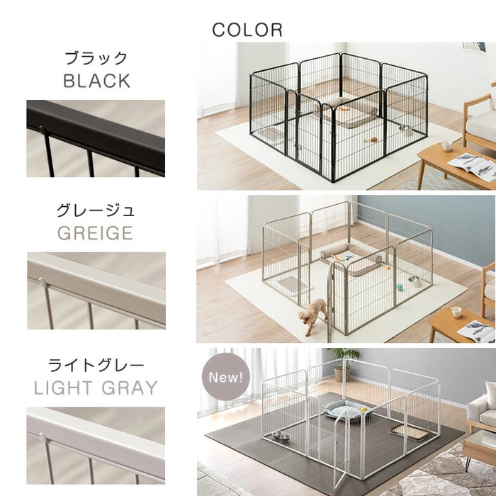 ［1ドア・高さ80cm］バリアフリー ペットサークル ハイタイプ スチール 高さ サークル ペットケージ〔83900001〕