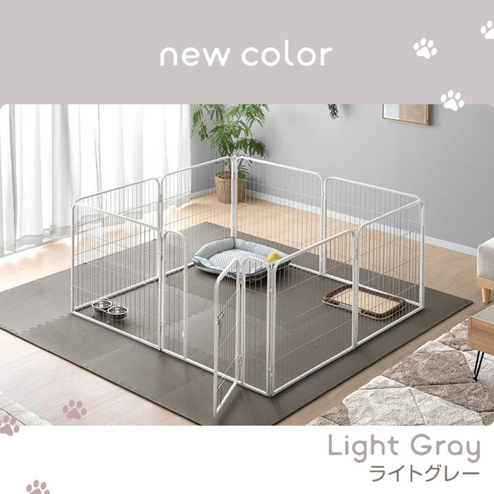 ［1ドア・高さ80cm］バリアフリー ペットサークル ハイタイプ スチール 高さ サークル ペットケージ〔83900001〕