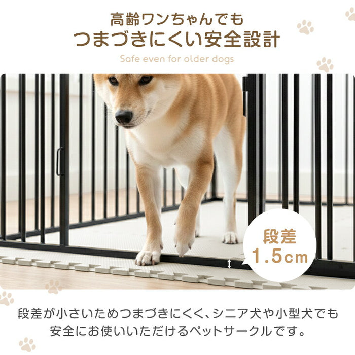 ［高さ80cm 2ドア］ペットサークル ハイタイプ 屋内外兼用 組み替えOK ワイド サークル ケージ ペットケージ 犬用〔83900005〕