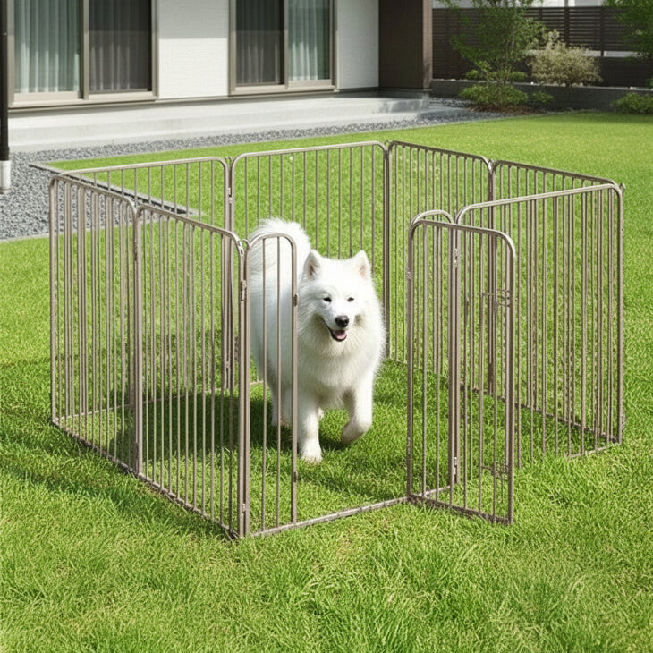 高さ100cm］超ハイタイプ ペットサークル 大型犬対応 出入りラクラク