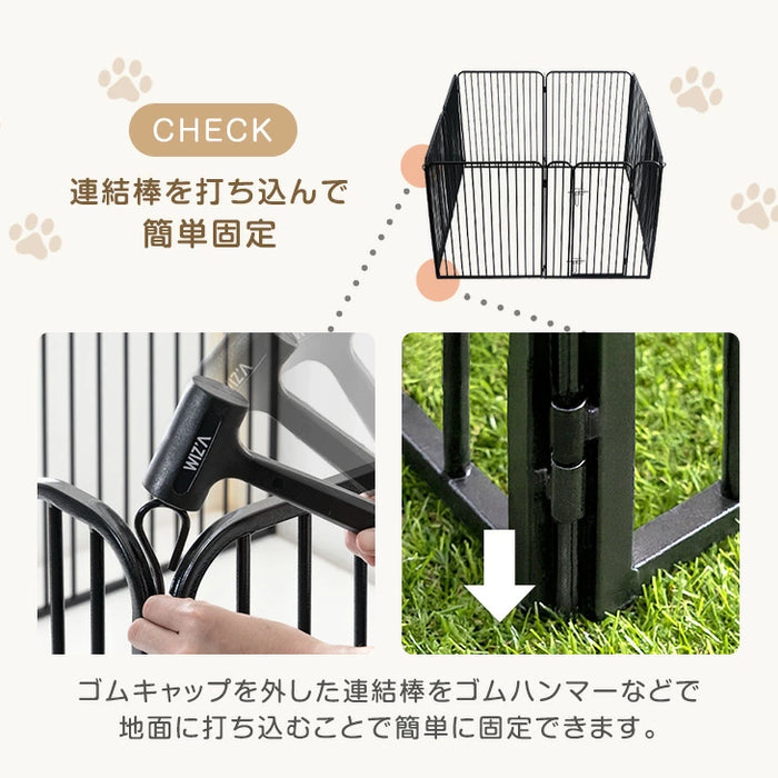 高さ100cm］超ハイタイプ ペットサークル 大型犬対応 出入りラクラク