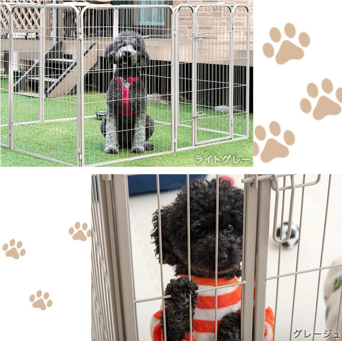 【在庫一掃プライス】［1ドア・高さ100cm］バリアフリー ペットサークル ハイタイプ スチール 高さ サークル ペットケージ〔83900002a〕