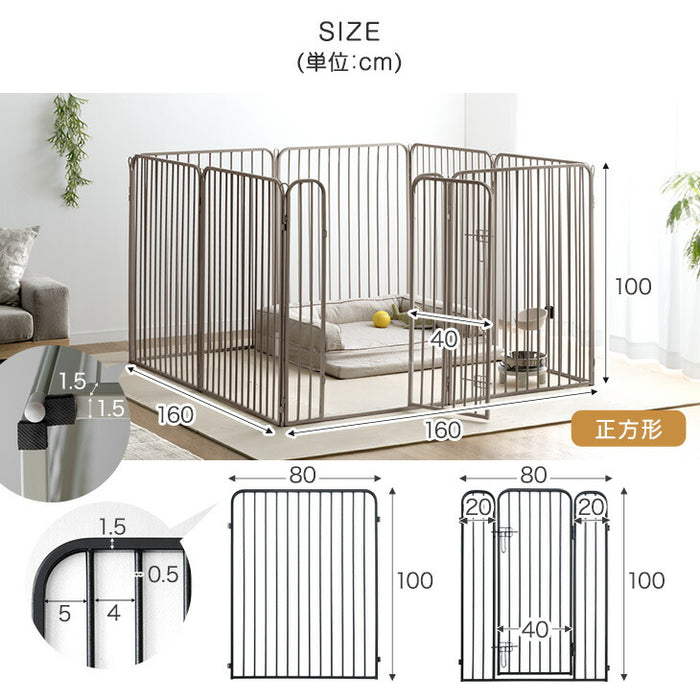 高さ100cm］超ハイタイプ ペットサークル 大型犬対応 出入りラクラク