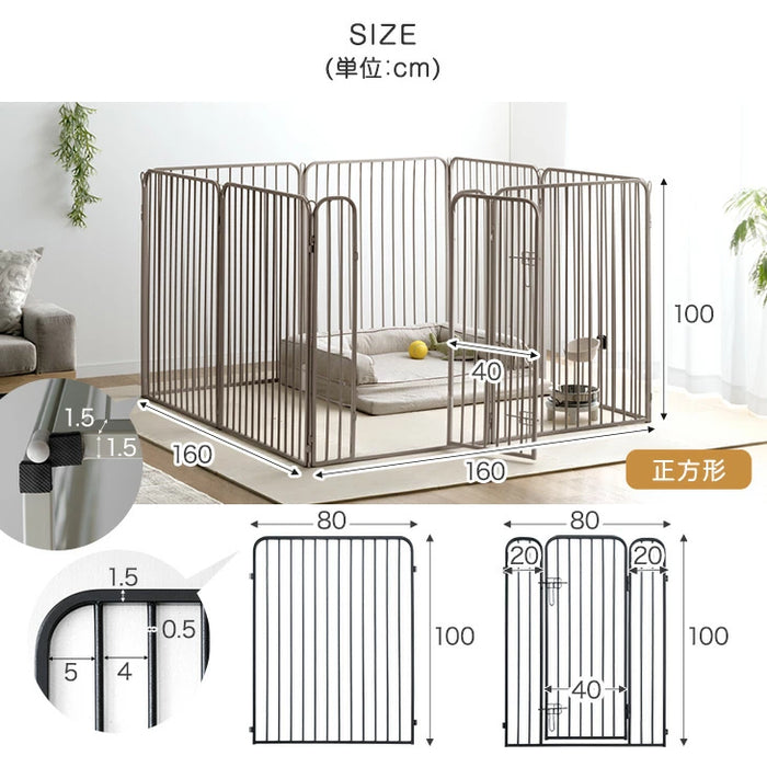 高さ100cm］超ハイタイプ ペットサークル 大型犬対応 出入りラクラク