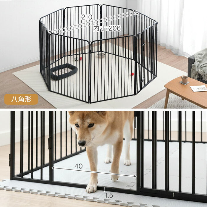 高さ100cm］超ハイタイプ ペットサークル 大型犬対応 出入りラクラク