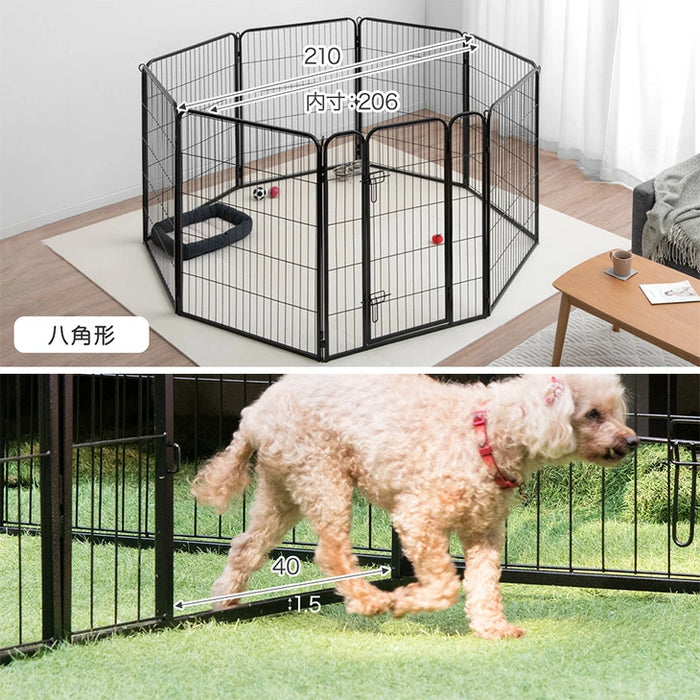 【在庫一掃プライス】［1ドア・高さ100cm］バリアフリー ペットサークル ハイタイプ スチール 高さ サークル ペットケージ〔83900002a〕