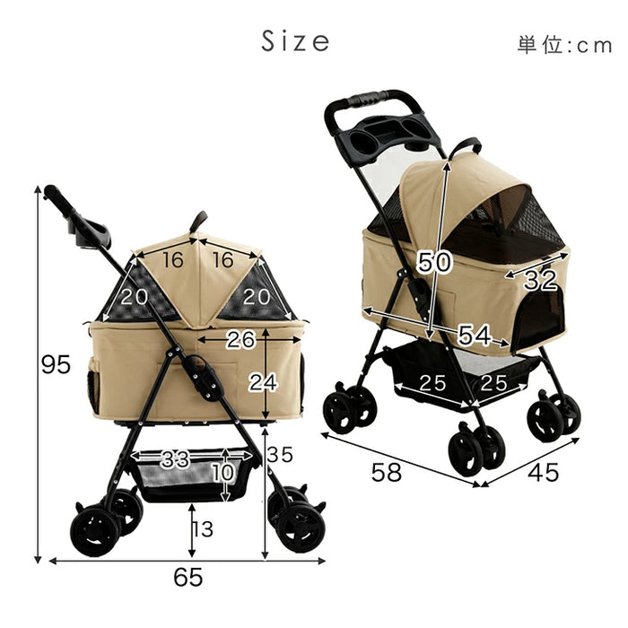 折り畳みわんタッチ 3way ペットカート ライト 耐荷重 15kg レイン 折り畳みわんタッチ 3way ペットカート ライト 耐荷重 15kg レイン
