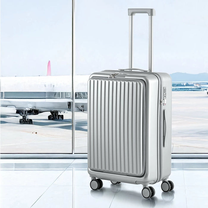 ≪ひるおびで紹介≫ 機内持ち込みOK Sサイズ 多機能キャリーケース 36L フロントオープン USB type-c カップホルダー おしゃれ 可愛い スーツケース〔84200000〕
