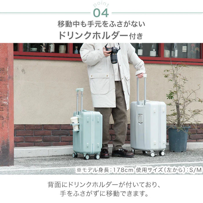 スーツケース キャリーケース Mサイズ 60L 軽量 ホワイト USBポート付き 楽天市場】スーツケース キャリーケース 60L USBポート搭載