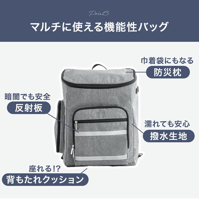 ［リュック2個］2way 防災セット キャリー付 2人用 撥水生地 大容量 非常用 枕付き 防災グッズ〔99901069〕