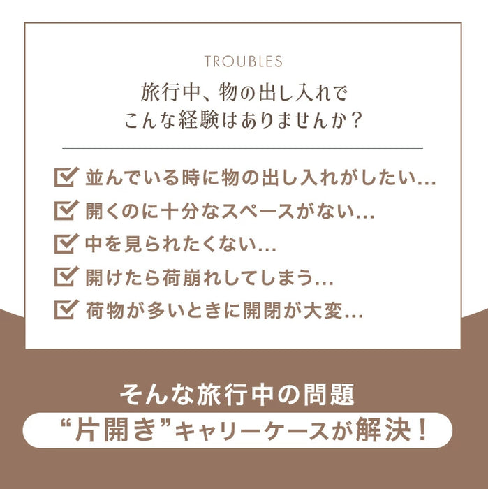 RENEW キャリーケース Mサイズ 省スペース 片開き 多機能 フロントオープン 充電 USB type-c カップホルダー スマホスタンド スーツケース 軽量 静音 かわいい おしゃれ〔84200017〕