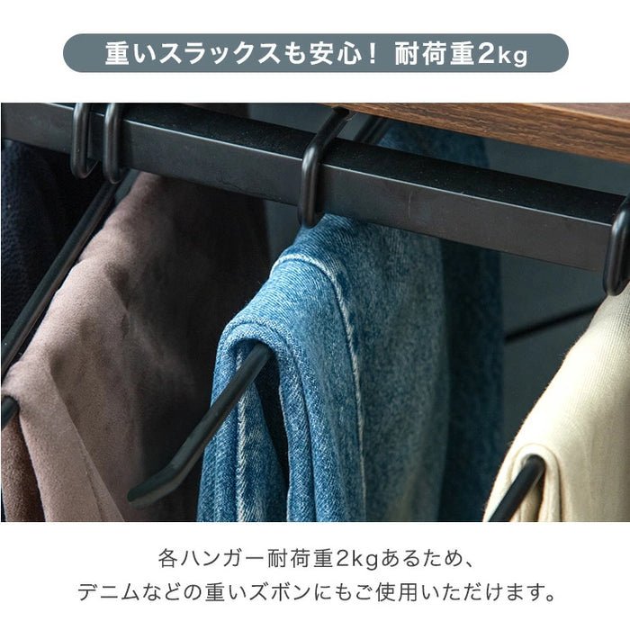 ［幅60cm・15本掛け］スラックスハンガー コンパクト設計 スリム キャスター付 粉体塗装 衣類収納 意匠権取得〔84300015a〕
