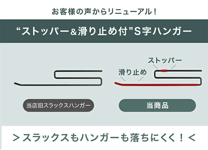 [幅62] RENEW ズボンハンガー付き ハンガーラック  スラックス 15本掛け 大容量 キャスター付 頑丈 コンパクト スリム 2段 省スペース ズボン 収納 棚板〔84300016〕