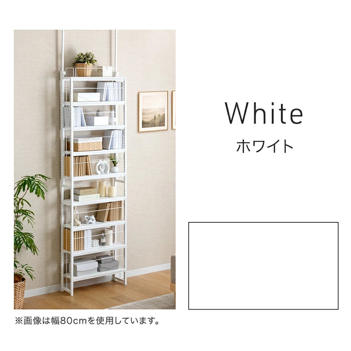本棚 突っ張り ラック 幅101cm ホワイト×ナチュラル Amazon｜【大容量なのに場所を取らない本棚】 8tail 本棚 突っ張り