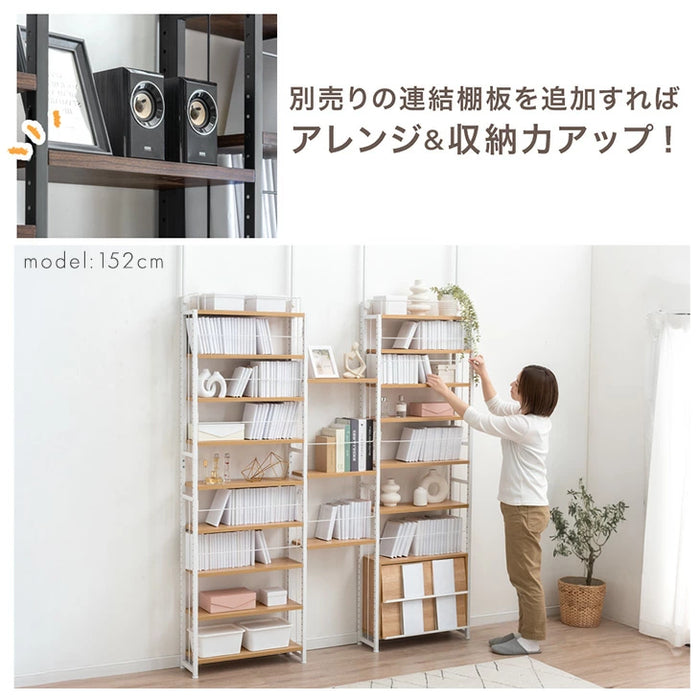 突っ張り式 本棚ラック 幅60 大容量 壁面収納 間仕切り 木製 転倒防止 収納棚〔84300034〕