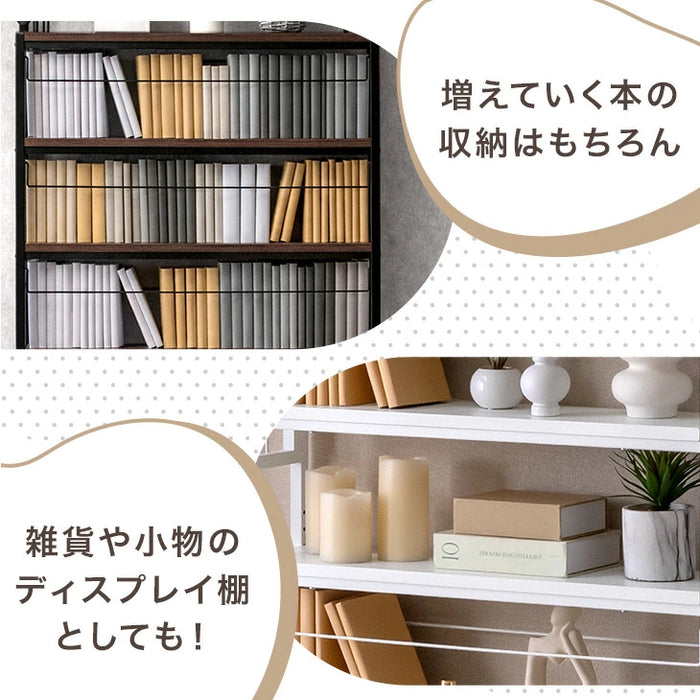 幅100］突っ張り式 本棚 薄型 大容量 木製 スチール おしゃれ 突っ張り