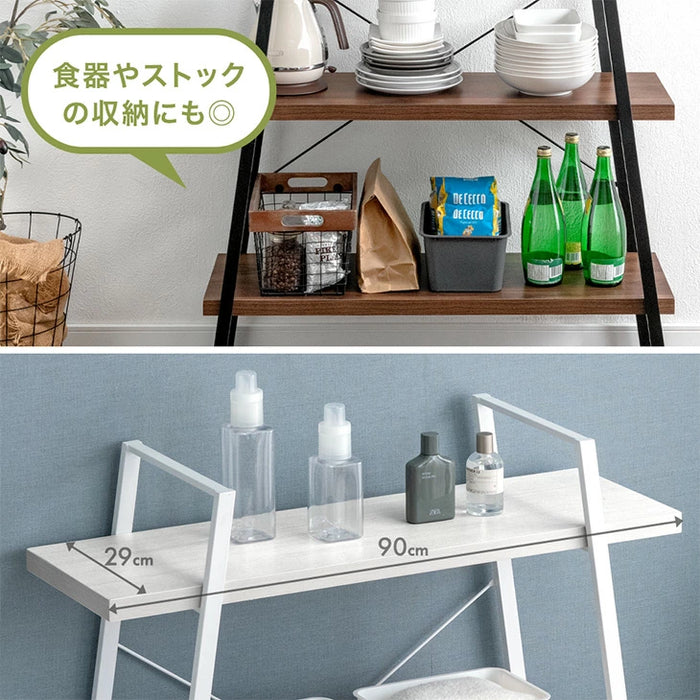 ［2台セット］2wayフレーム オープンシェルフ 幅90cm 3段 オープンラック ディスプレイラック 本棚 スリム 木製 石目調 北欧 おしゃれ〔99900390〕