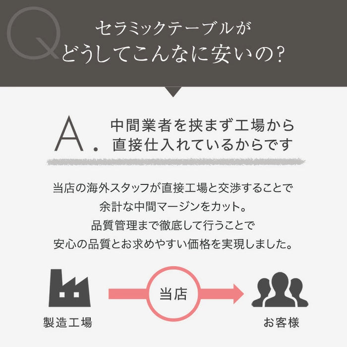 ［幅140cm］【玄関渡し】ダイニングテーブル 単品 4人掛け セラミック天板 長方形 大理石調 ストーン調 黒脚【超大型商品】〔84400001〕