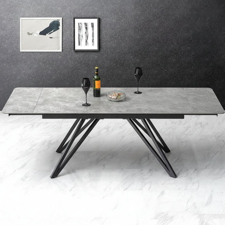 幅150/180/210］3段階伸長 セラミック ダイニングテーブル 単品 長方形