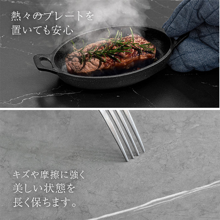 [幅120 150] セラミック 伸長式ダイニングテーブル 4人掛け エクステンション 黒脚【搬入設置込み】【超大型商品】〔84400010〕