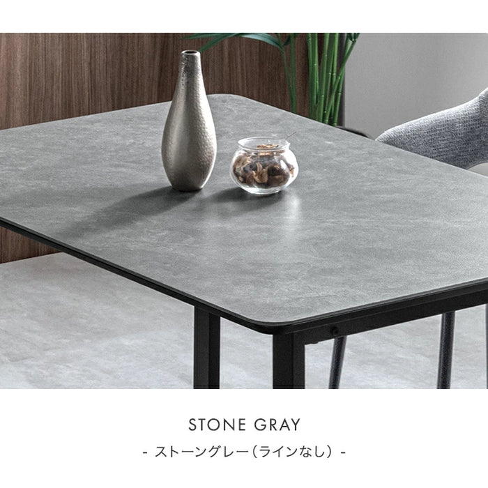 [幅140cm] 【玄関渡し】4人掛け セラミック ダイニングテーブル 単品 黒脚 大理石調【超大型商品】〔84400005〕