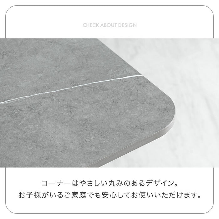 [幅120cm] 4人掛け セラミック ダイニングテーブル 単品 黒脚 大理石調【玄関渡し】【超大型商品】〔84400015〕