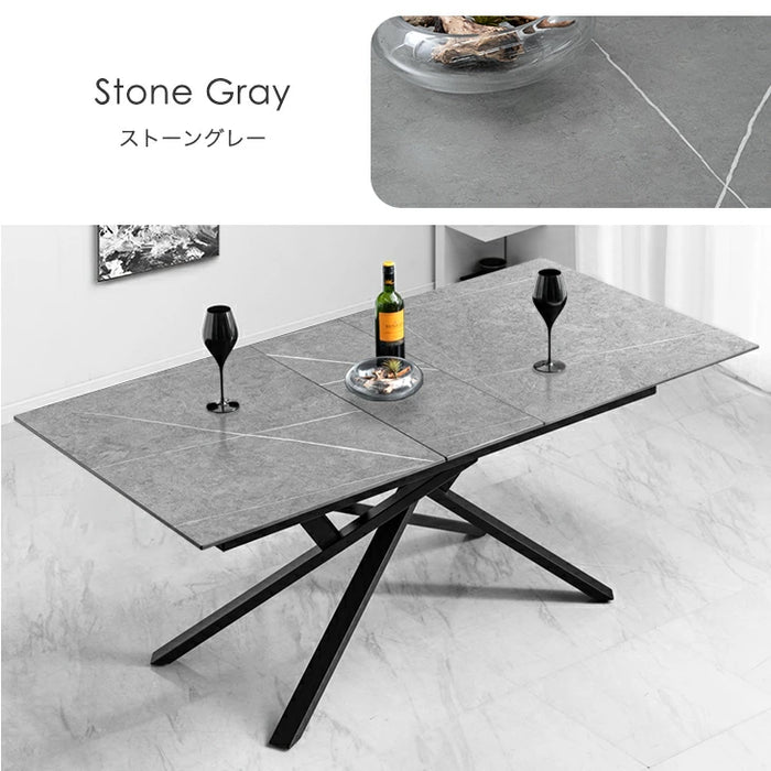 ［幅150 180］伸長式ダイニングテーブルセット 5点 セラミック お掃除ロボット対応【玄関渡し】【超大型商品】〔99901296〕