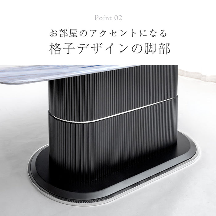 4人掛け クリスタルトップ ダイニングテーブル 単品 長方形 大理石 鏡面 光沢 ハイグロス【搬入設置込み】【超大型商品】〔84900001〕