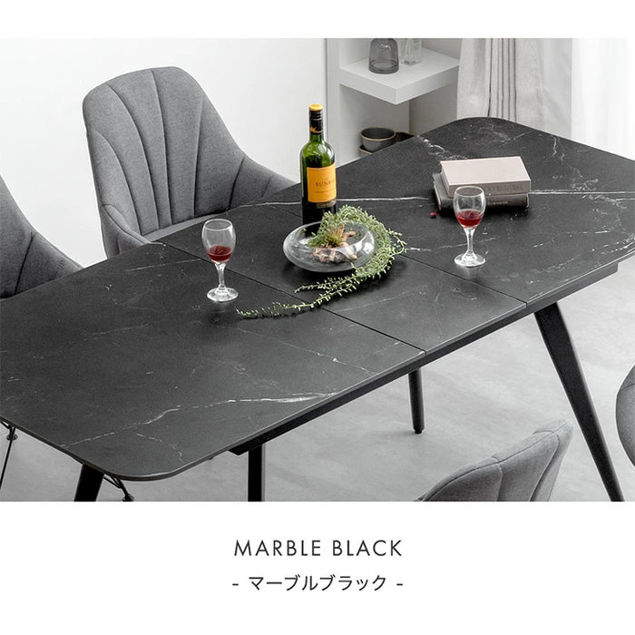 [幅150 180]【玄関渡し】セラミック 伸長式ダイニングテーブル 折りたたみ 折り畳み 単品 4人掛け 長方形 伸長式 ダイニングテーブル【超大型商品】〔85400000〕