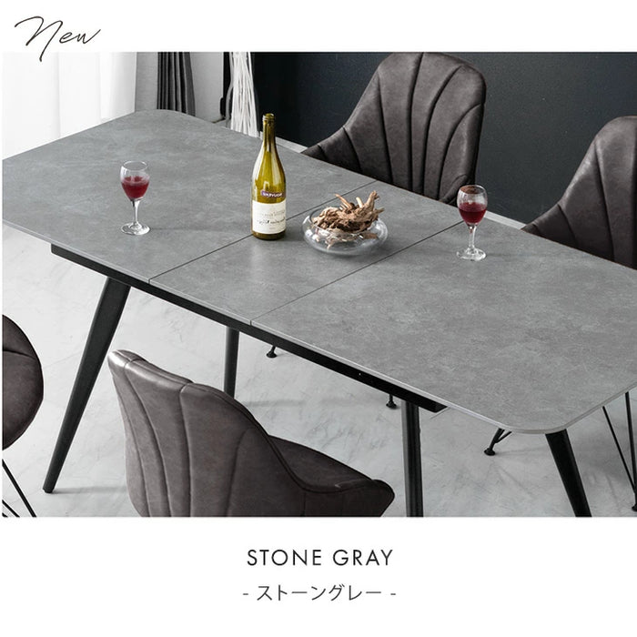 [幅150 180]【玄関渡し】セラミック 伸長式ダイニングテーブル 折りたたみ 折り畳み 単品 4人掛け 長方形 伸長式 ダイニングテーブル【超大型商品】〔85400000〕