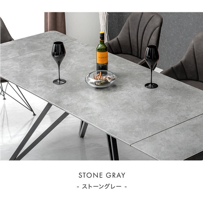 [幅150 180 210] 【玄関渡し】セラミック 両側伸長式ダイニングテーブル 単品 折りたたみ 折り畳み 長方形【超大型商品】〔85400001〕